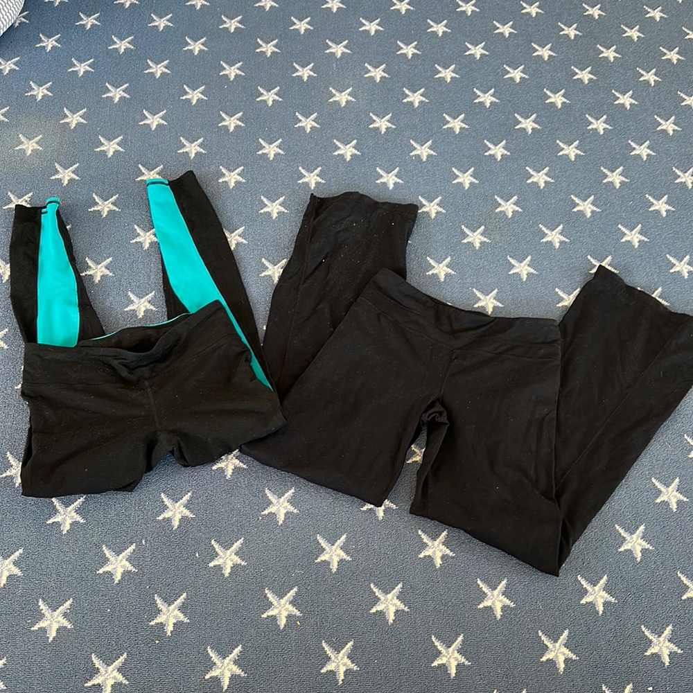 Two pairs of Gap body, and sasara black yoga pants.